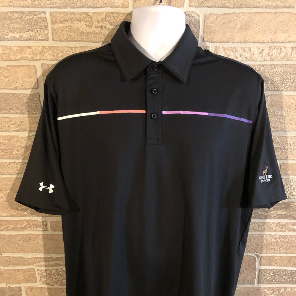 Mens Under Armour Golf Polo Shirt  XL ColdBlack